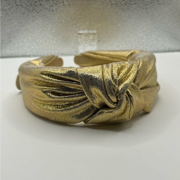 adorro Accessories - Metallic Knotted Headband- Gold NWT